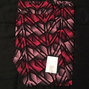 Lularoe TC Leggings Pink & Black EUC