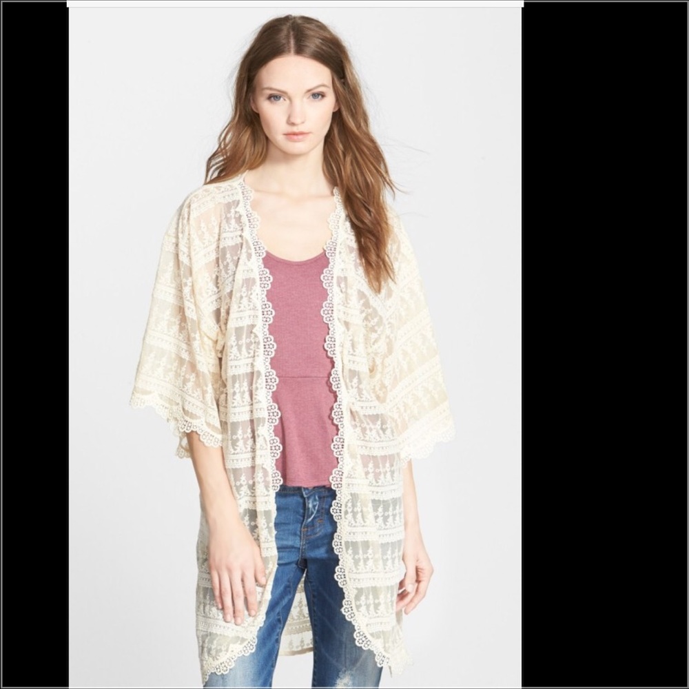 Crochet Lace Sheer Kimono