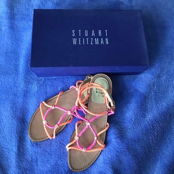 Stuart Weitzman Shoes - Stuart Weitzman Cordy Sandal, Sherbert Laniard, 7M
