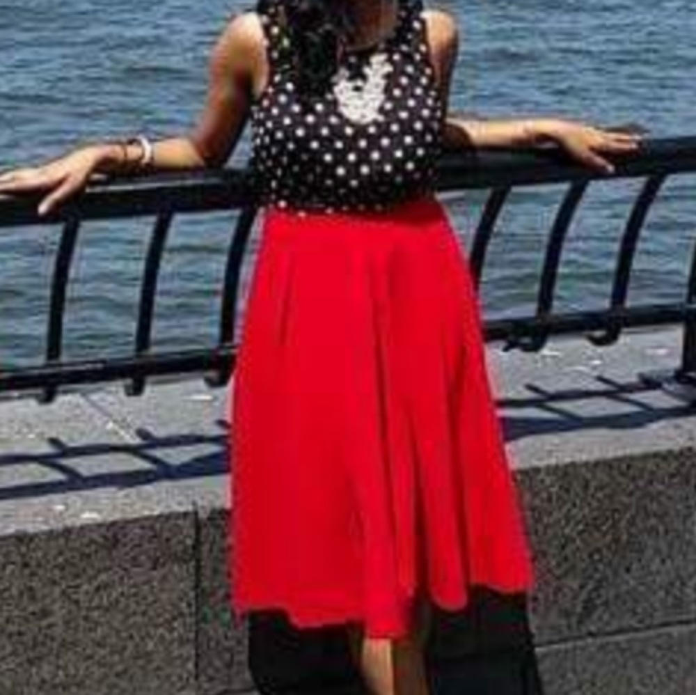 Red Midi Skirt