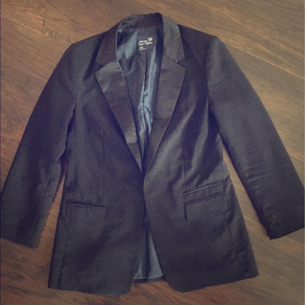 American Eagle Black Tuxedo Style Blazer