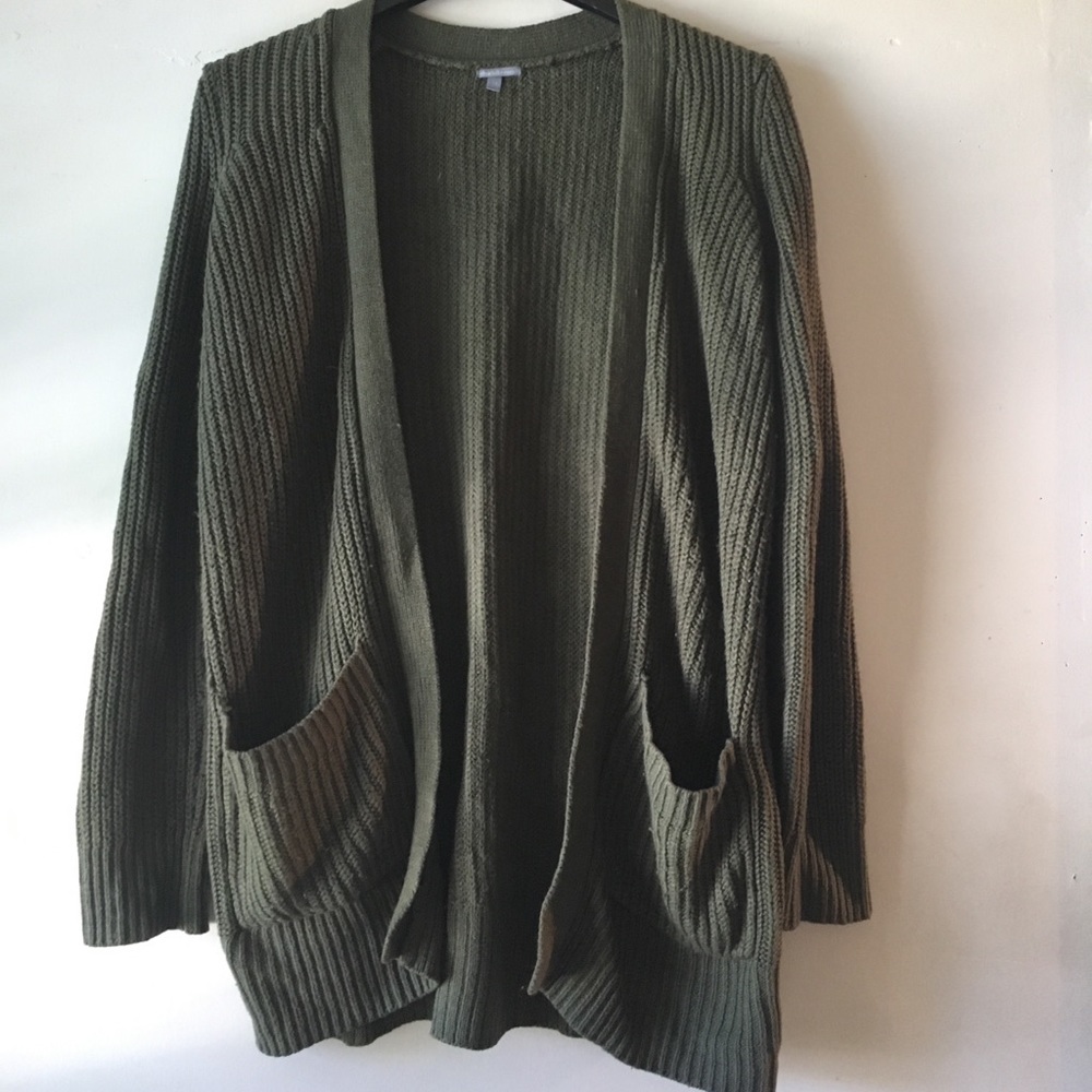 Olive green cardigan