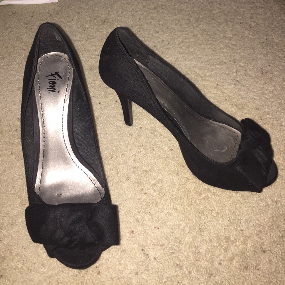 Black suede stilettos