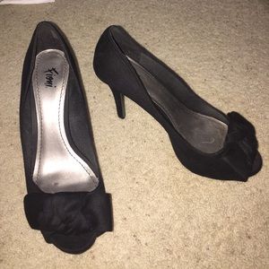 Black suede stilettos