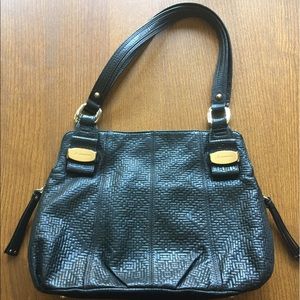 B Makowksy Embossed Leather Shoulder Bag