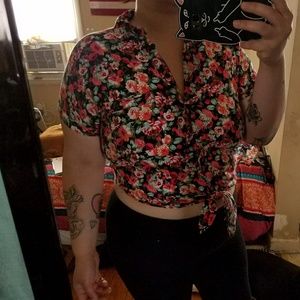 Kirra floral button up crop