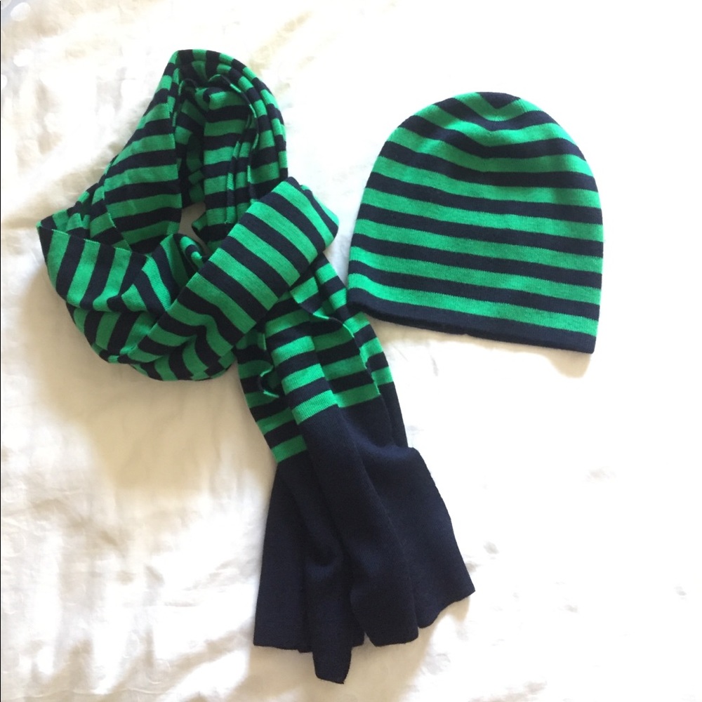 J. Crew 100% Wool Scarf and Beanie Set