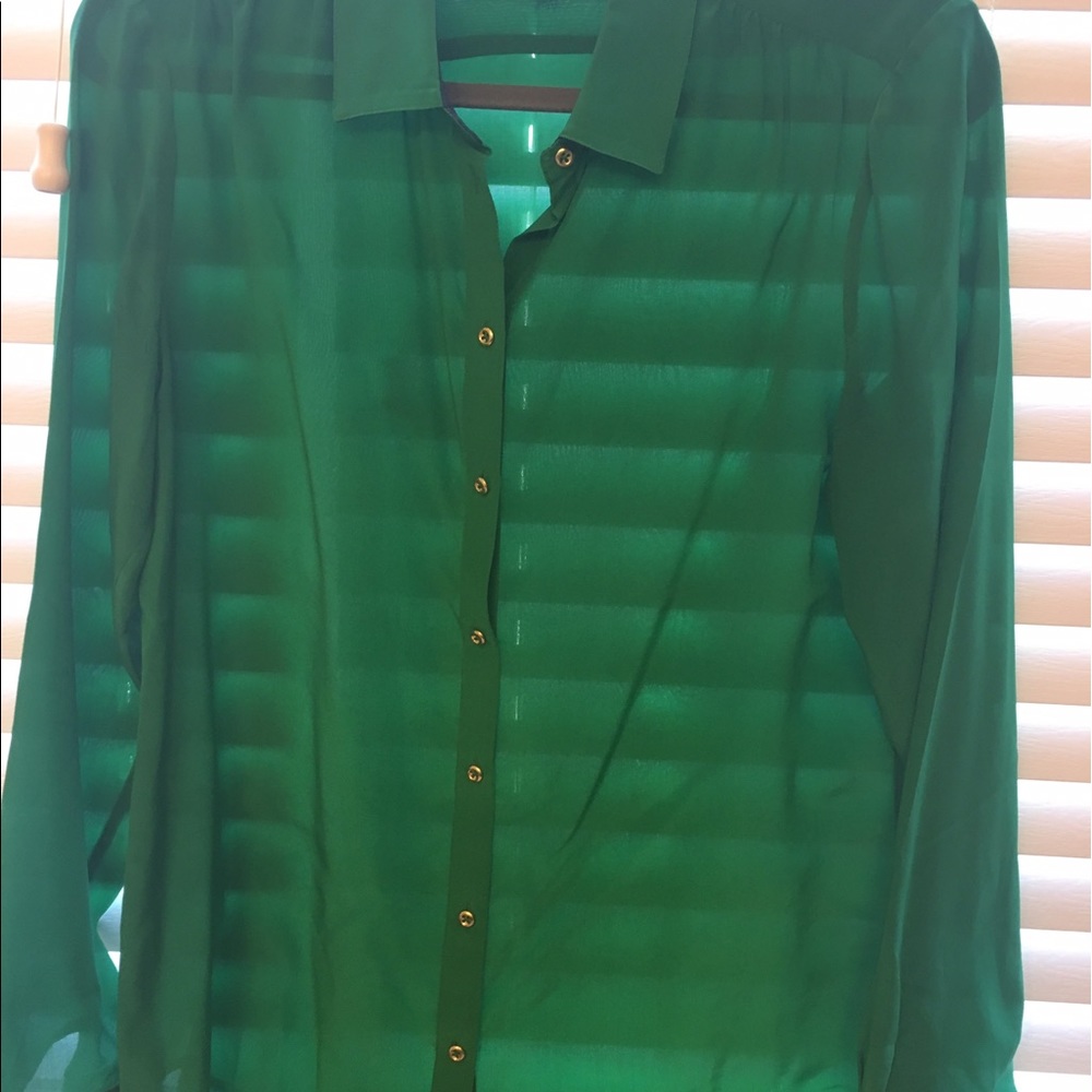 Green silk Banana Republic Blouse size M