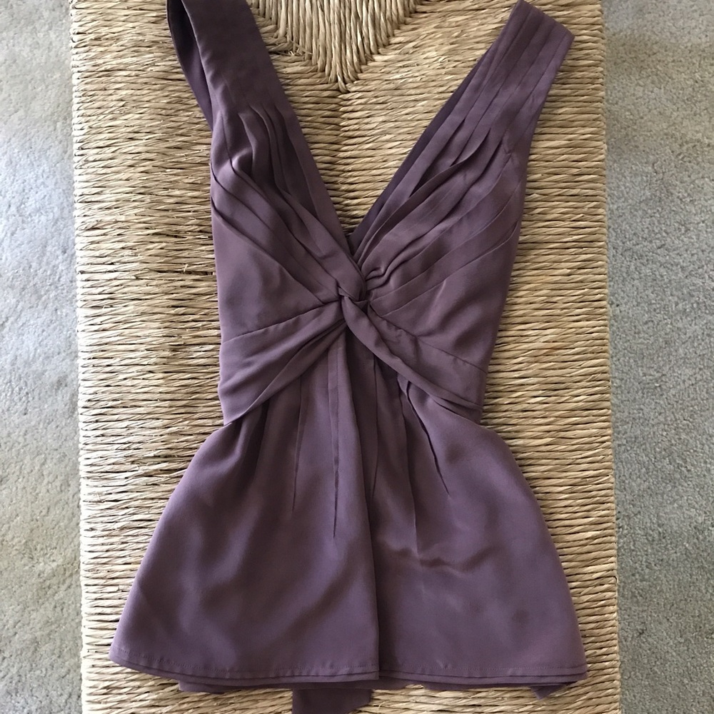 BCBG Max Azria silk tie back top