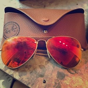 Rayban aviator orange-red flash sunglasses