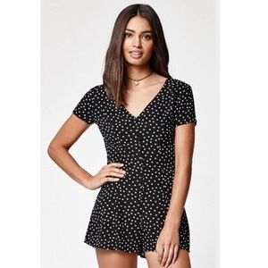 Kendall & Kylie black polka doted romper