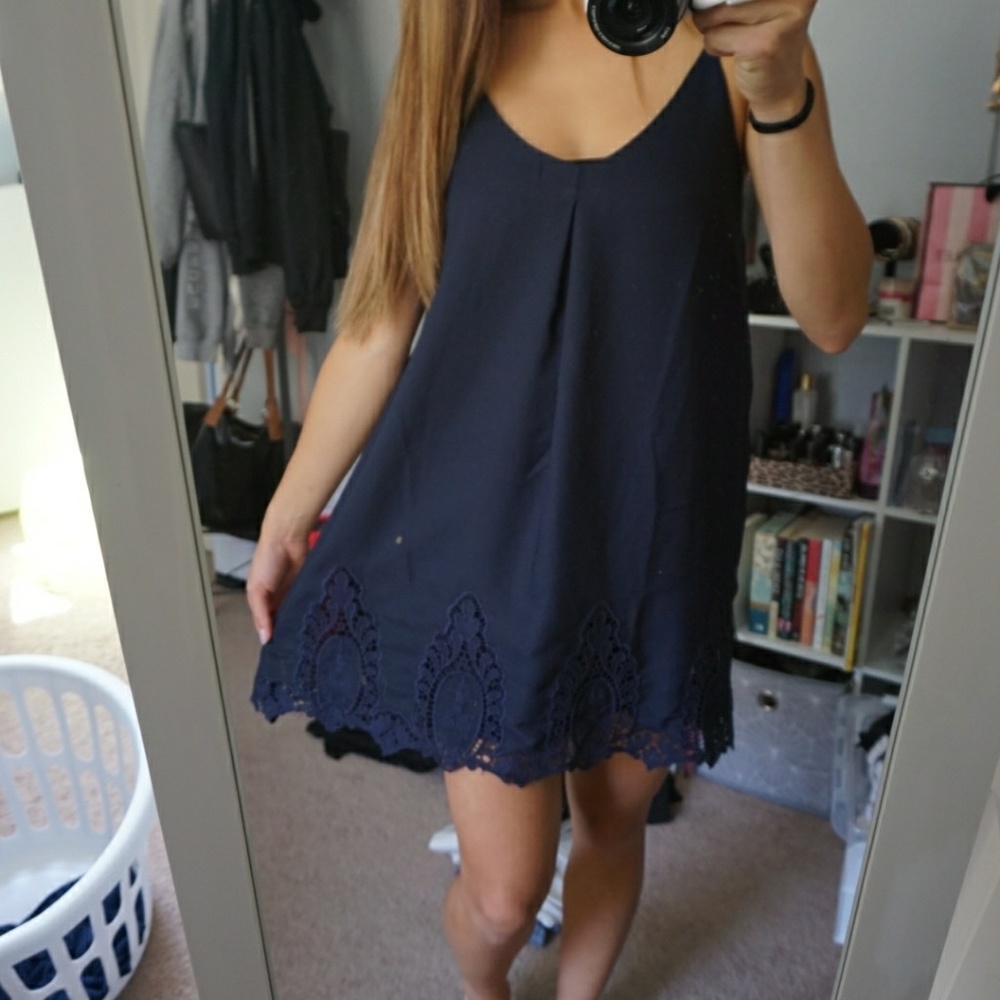 Blue slip dress