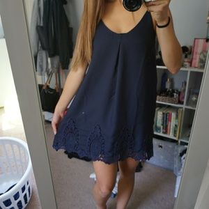 Blue slip dress