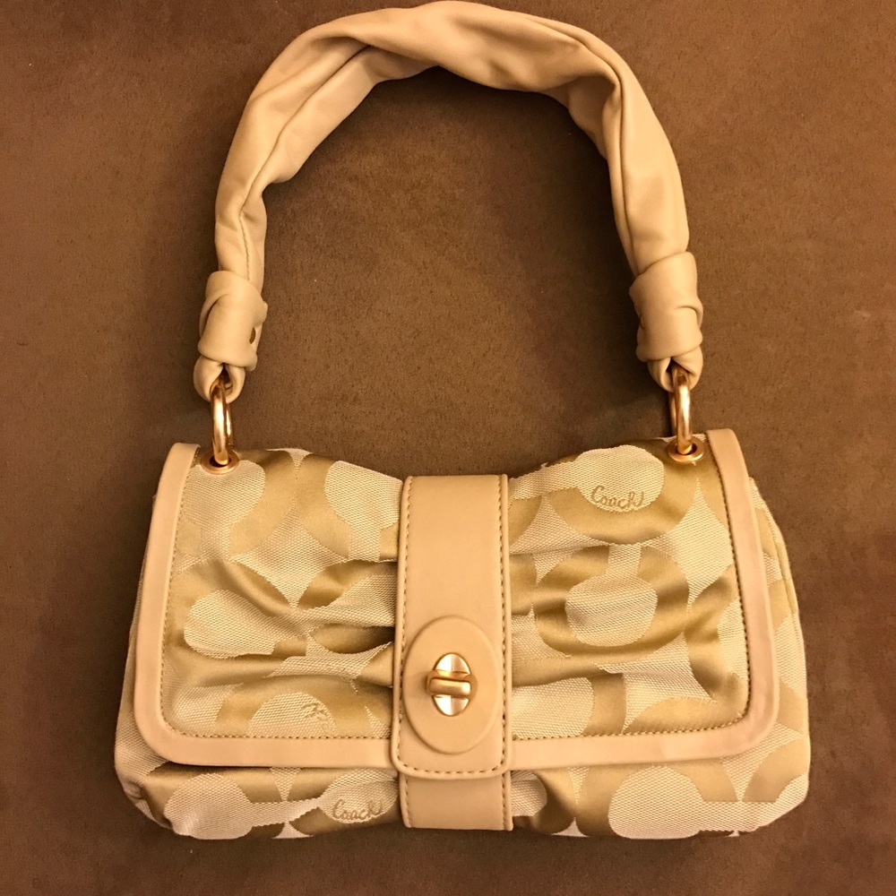 Coach Parker op Signature gold evening purse