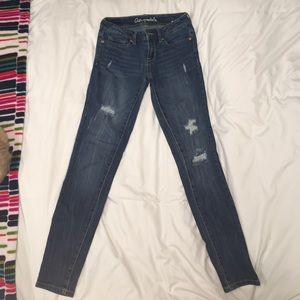 Aeropostale distressed dark wash jeans