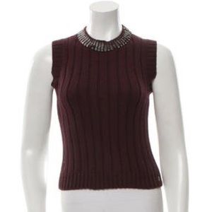 CHANEL Sleeveless Sweater in Burgundy