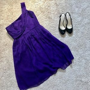 J Crew Plum One-shoulder Bridesmaid Dress Size 10