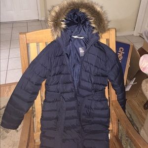 Hollister jacket with fur hood