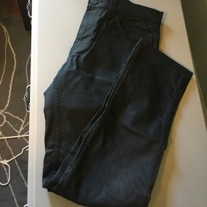 Black waxed 5 pocket denim