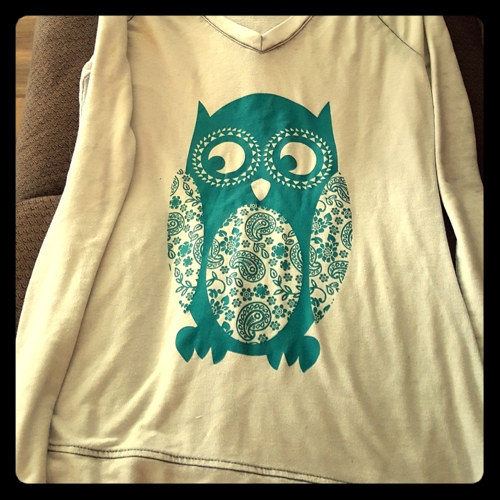 "3 for $15" Owl long sleeve shirt S NEW