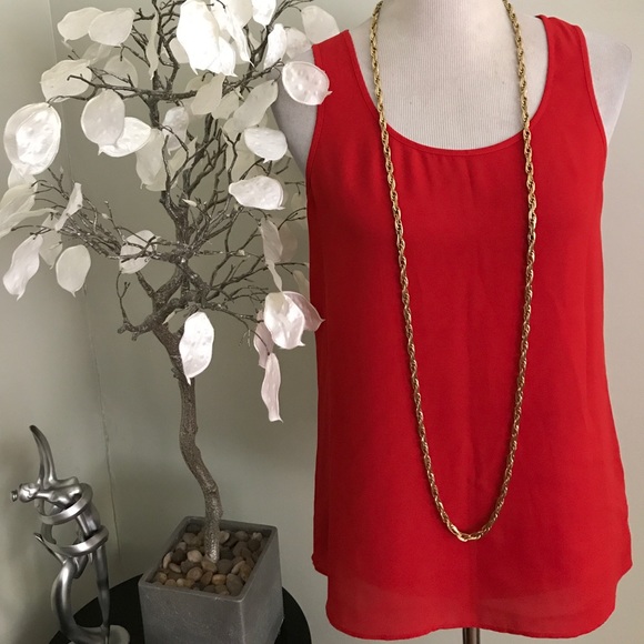 Express Tops - EXPRESS RED OPEN BACK TOP