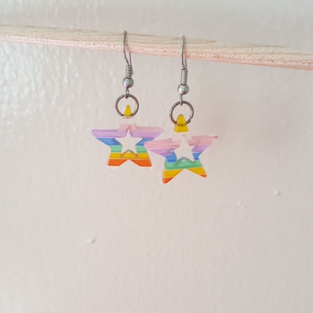 Earrings rainbow stars