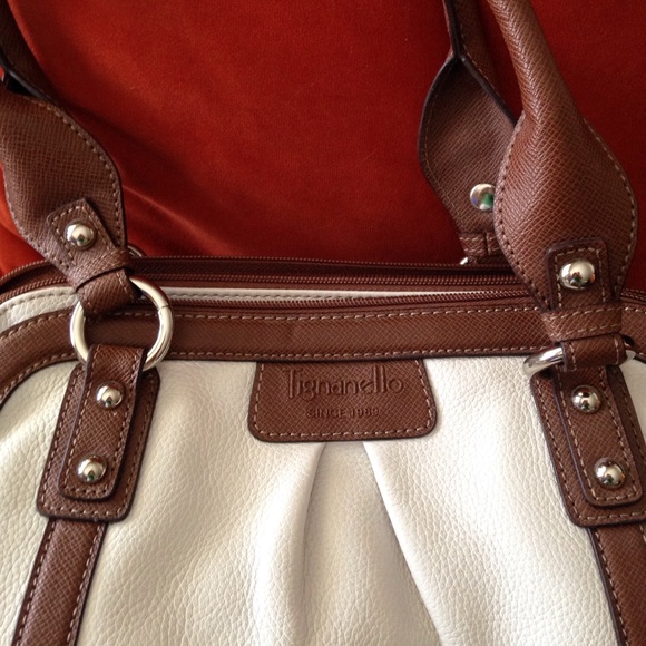 White & brown leather handbag - Picture 4 of 4