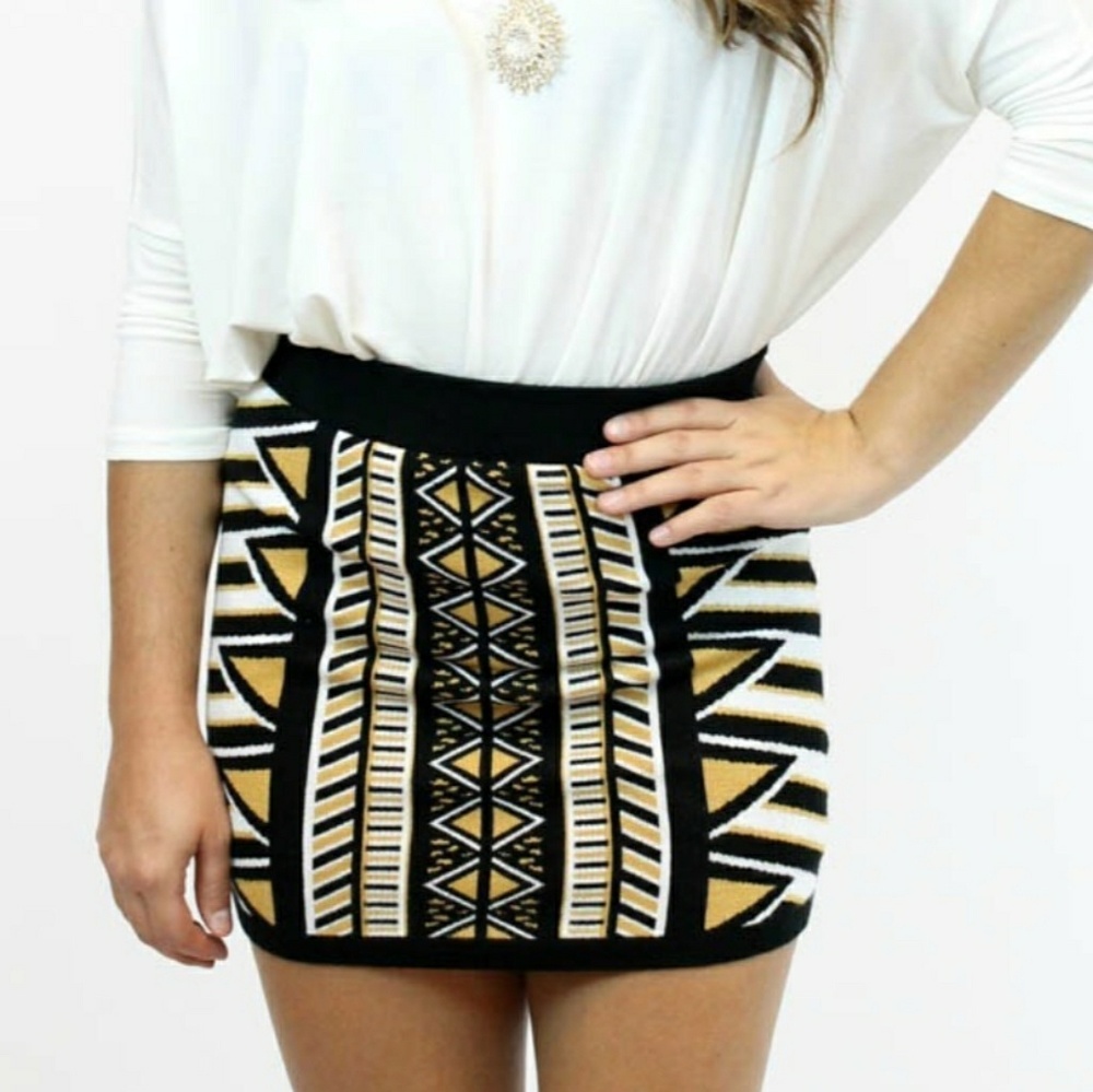 Printed Sweater Mini skirt - Picture 1 of 3