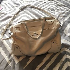 Used white cross body Coach purse