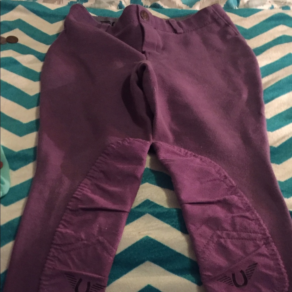 Purple horseback riding pants