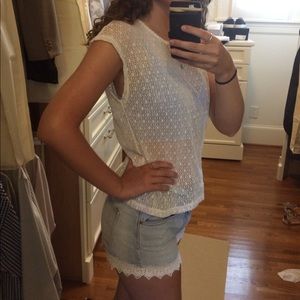 White crochet madewell top