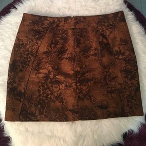 Suede patterned mini skirt