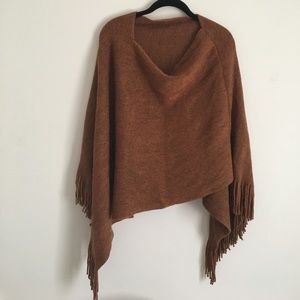Brown knit poncho