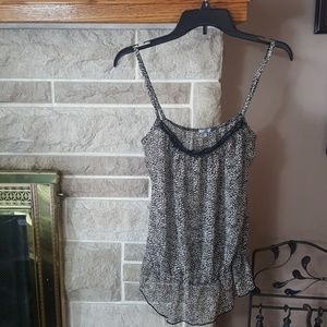 Black and white dressy tank