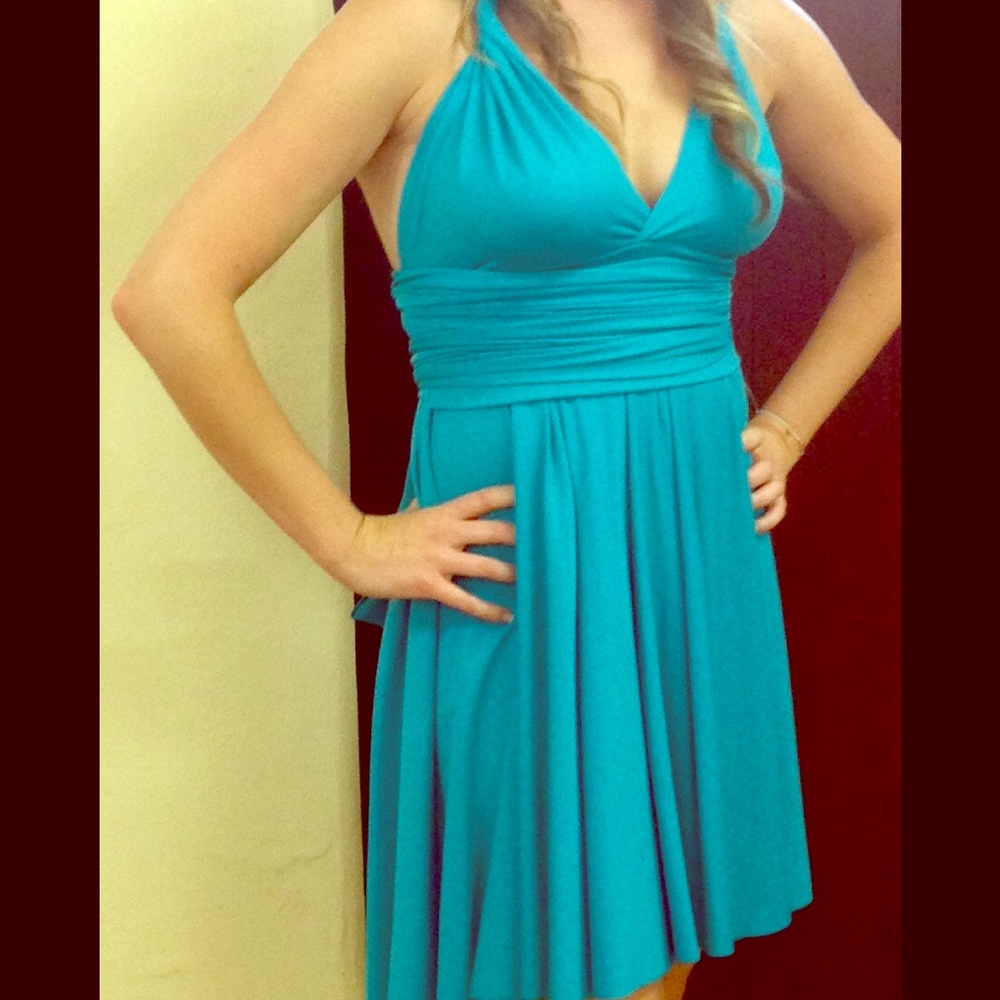 Teal Blue Infinity Convertible Bridesmaid dress  6