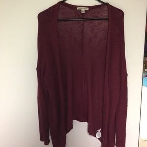 Slouchy Maroon Knit Cardigan
