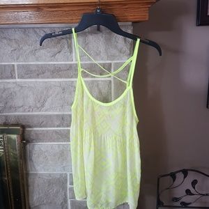 Yellow and white dressy tank top