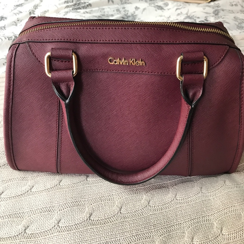 Burgundy Calvin Klein hand bag