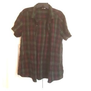 Short Sleeve Button Down Flannel Shirt