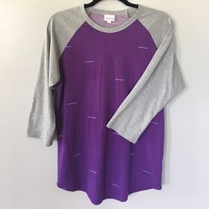 Lularoe purple and grey baseball shirt