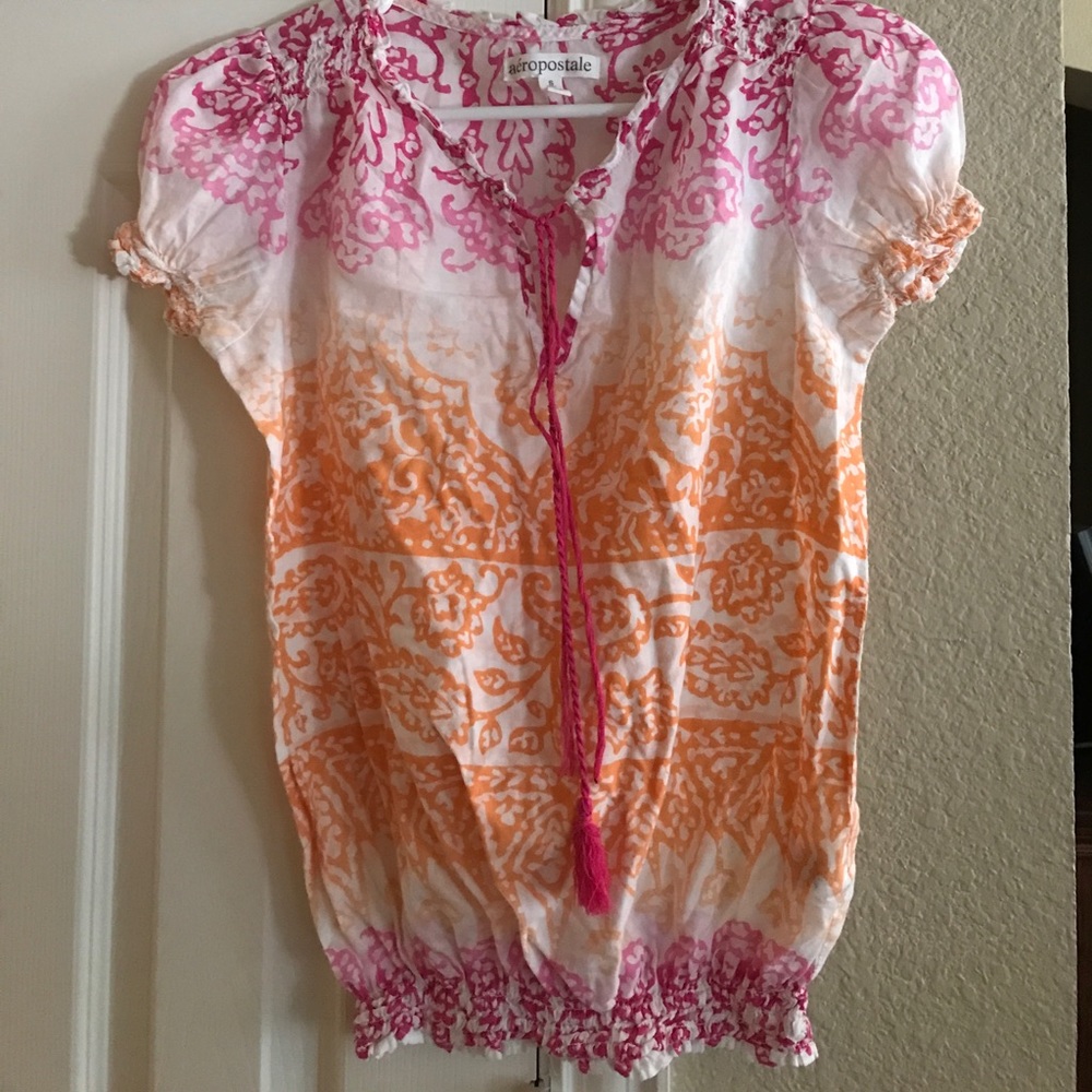 Orange and pink Aeropostale blouse