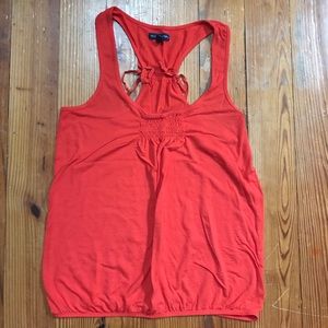 Tie back AE ruched orange tank