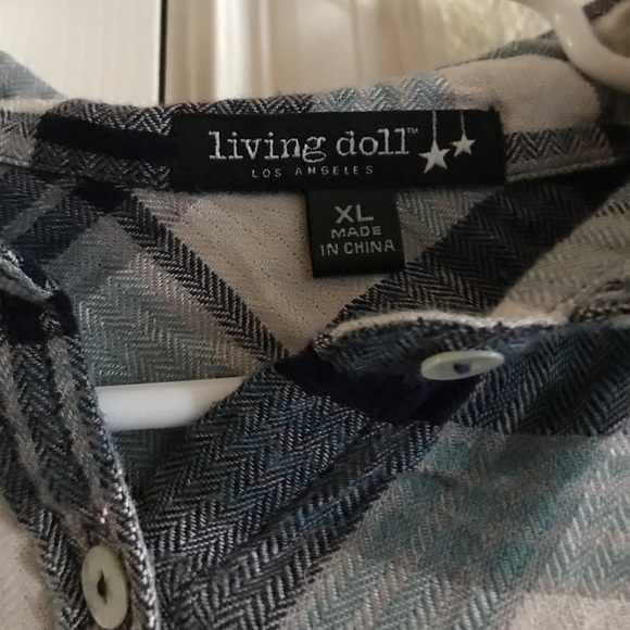 Blue and teal flannel - Picture 2 of 2