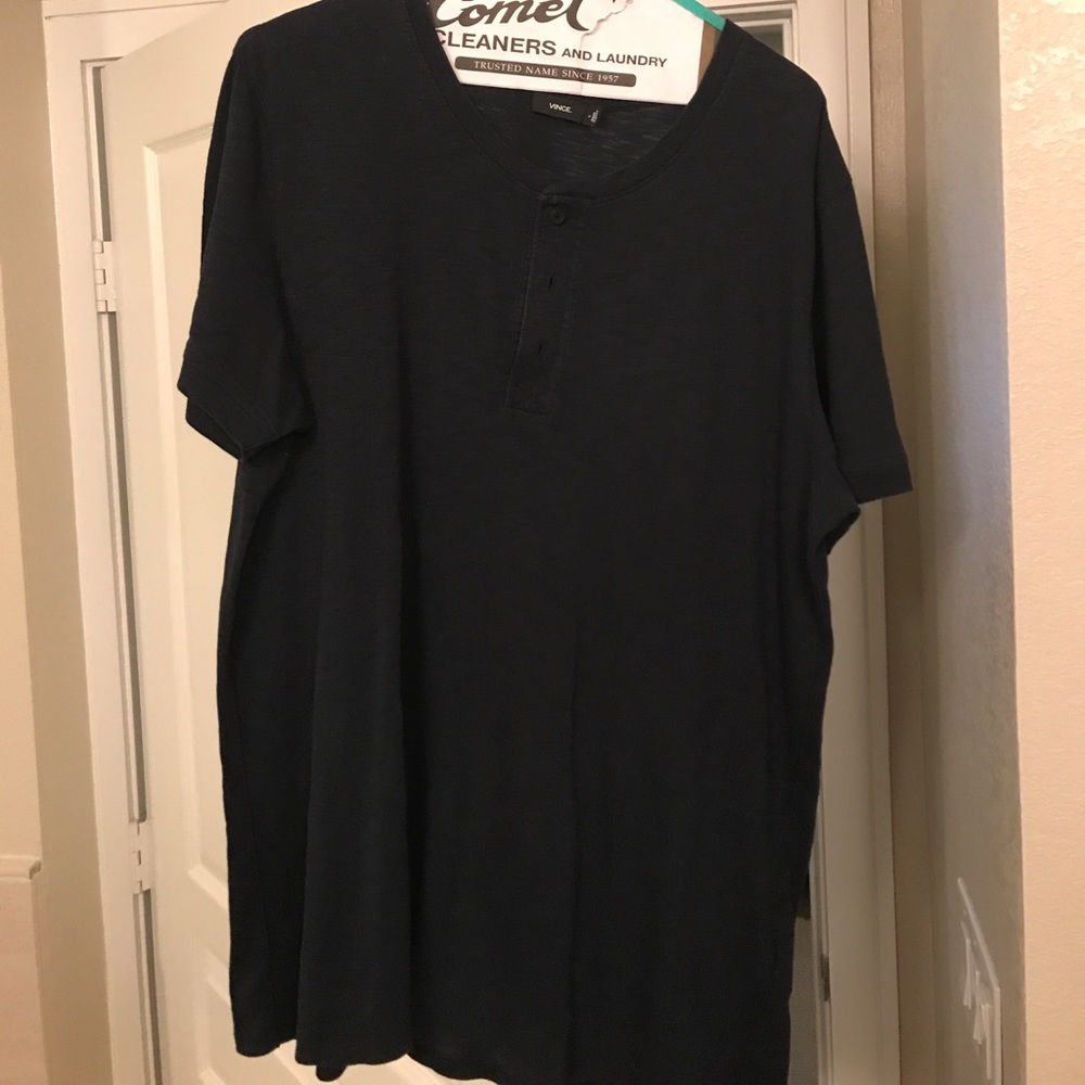 Vince Navy Blue Henley Shirt