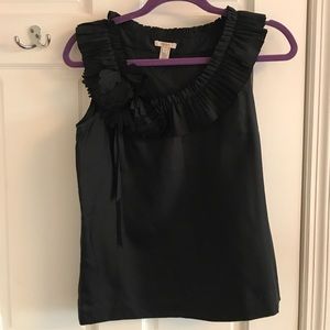 Black 100% silk Jcrew blouse size 2