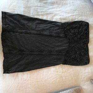 Black strapless dress