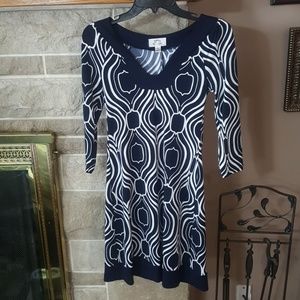 Navy and white dress