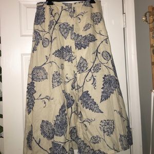 Vintage Cream Floral Ralph Lauren Skirt