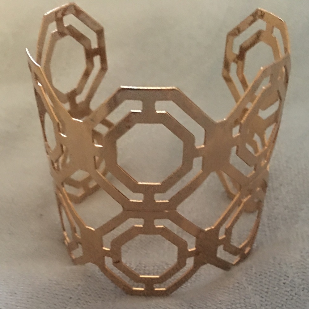 Gold plated hexagon cuff