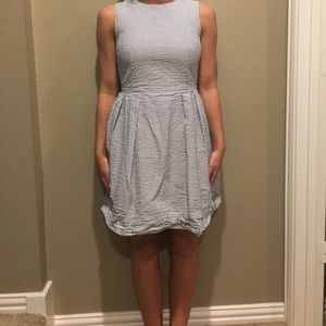 Blue and white dress